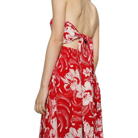 NWT Faithfull the Brand Maivi Floral Print Strapless Midi Dress Size 4 - Picture 4 of 9